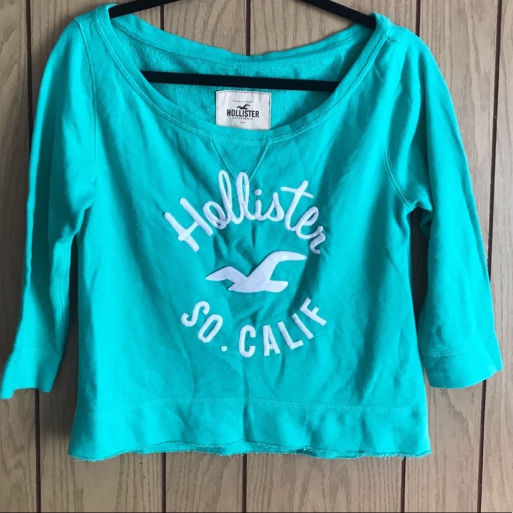 Hollister apple green sweatshirt